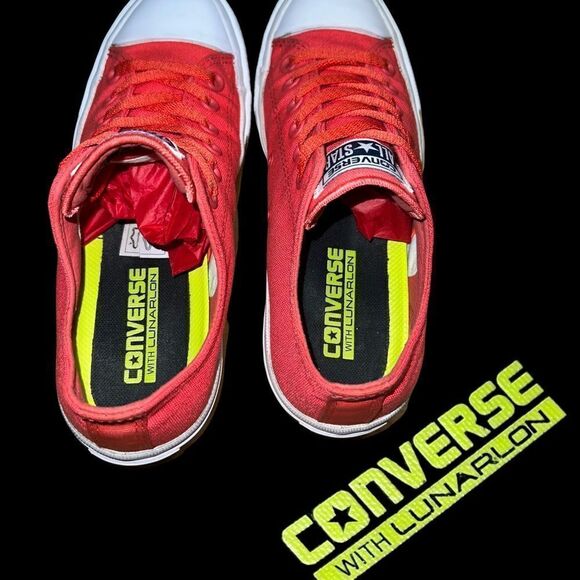 CONVERSE CHUCK TAYLOR ALL STAR II OX IN CORAL LUNARLON UNISEX M5 W7 - Picture 5 of 8